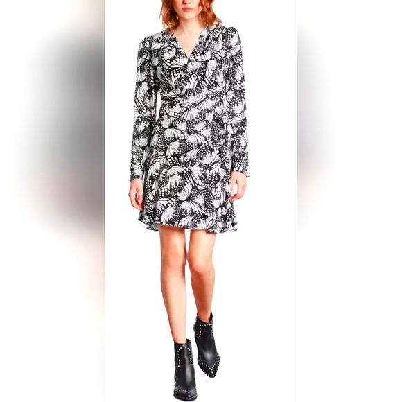 Dresses & Skirts - The KOOPLES - Messy Butterfly Black and White Women's Dress, Size 2 (US Size 6)